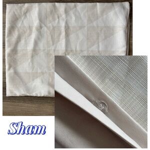 Social standard by sanctuary neutral earth tone pillow sham button closure 19X25